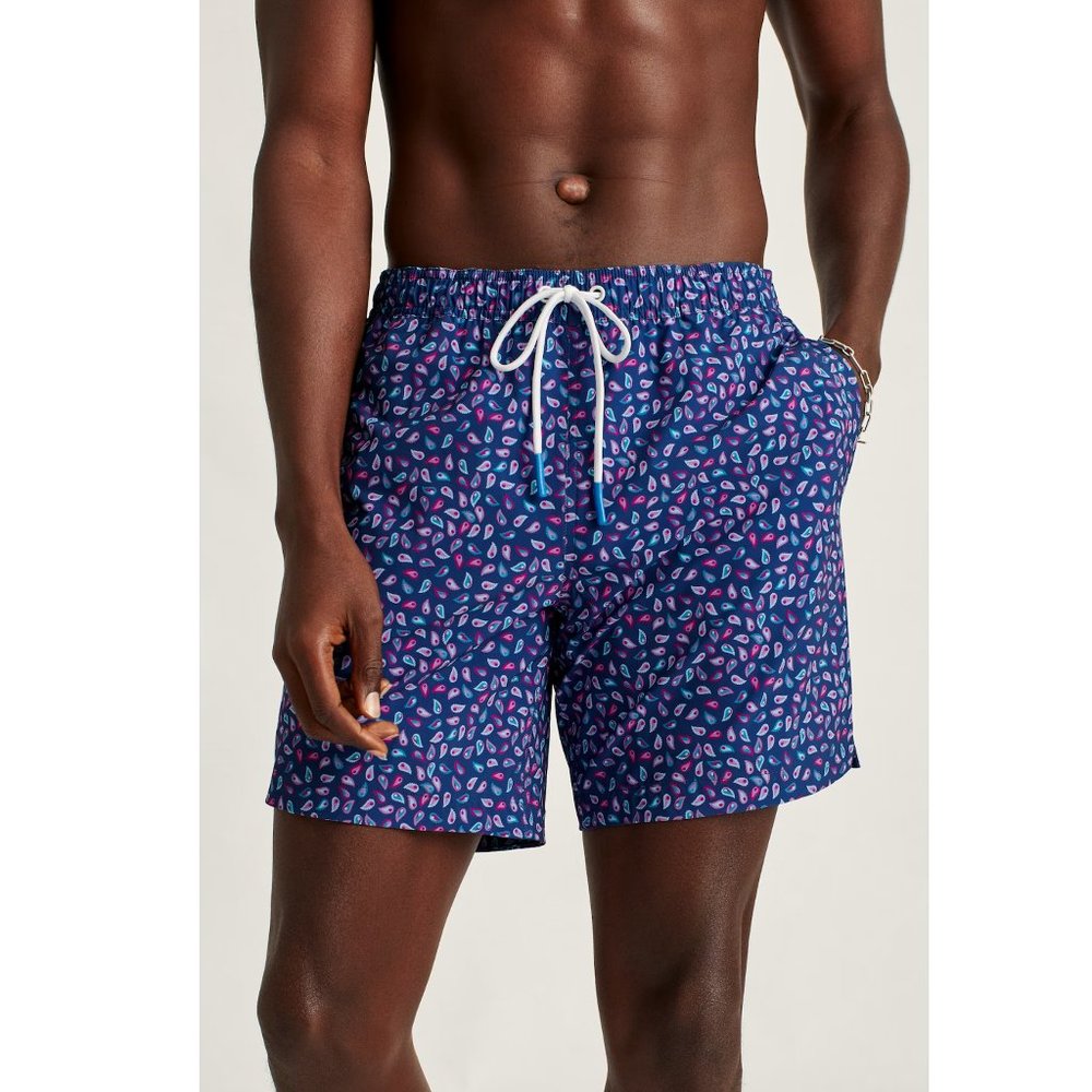 Bonobos Riviera Recycled Swim Trunks Shorts Paisley Print Blue L